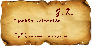 Györkös Krisztián névjegykártya